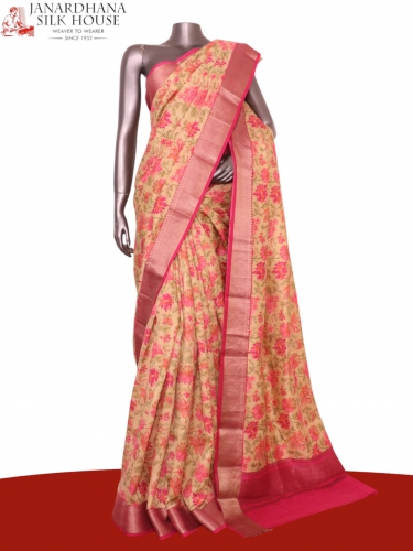Floral Pure Printed Silk Saree